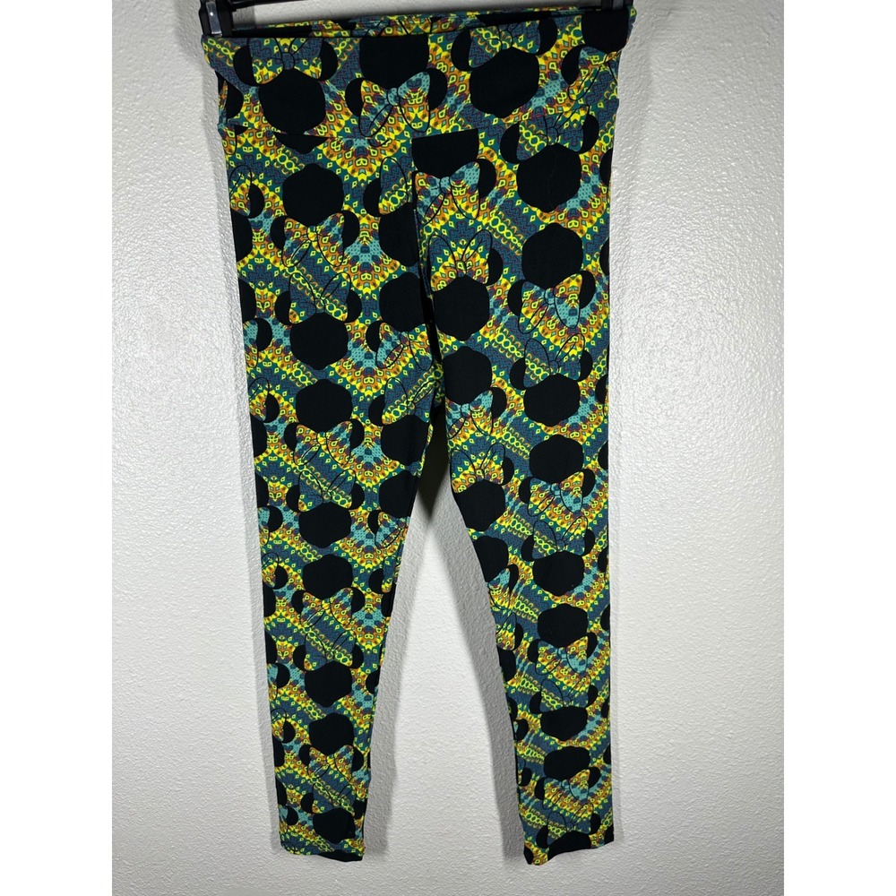 LuLaRoe Leggings Womens OS Multicolor Disney Minnie Mouse Geometric Stretch 6868